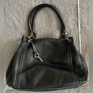 Fossil Black Pebbled Leather Purse